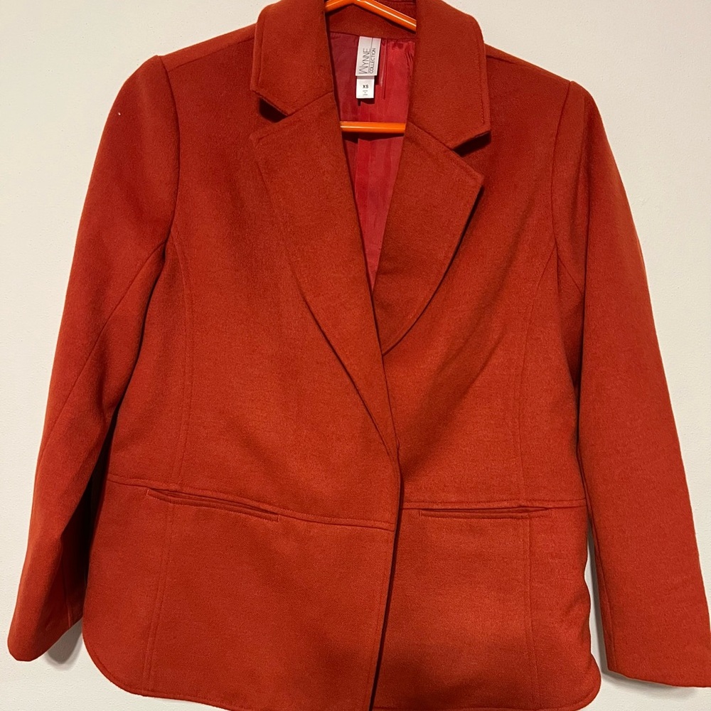 Women’s Size XS Wynne Collection Orange Polyester Blazer NWOT